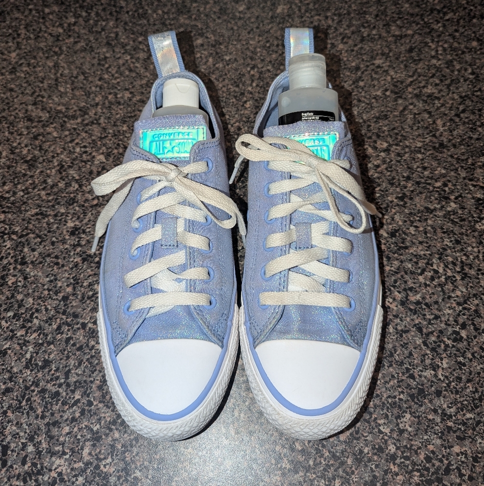 Converse All Star Low OX Glitter Ultraviolet Iridescent youth shoes Size 5Y 7W